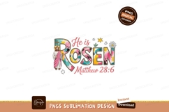 Jesus is Risen Colorful Religious Text easter christian Product Image 1