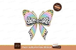 Pastel rainbow butterfly bow with dalmatian spots image Product Image 1
