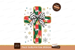 Festive cross with bow and snowflakes holiday Product Image 1