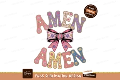 Floral Amen Bow pink purple Product Image 1