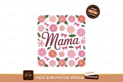 Mama floral design with pink and coral flowers image Product Image 1