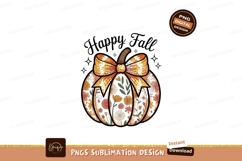 Floral pumpkin bow festive autumn fall Product Image 1