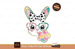 Cute bunny with heart glasses and bow image Product Image 1