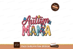 Autism Mama Colorful Puzzle Ribbon mother family Product Image 1
