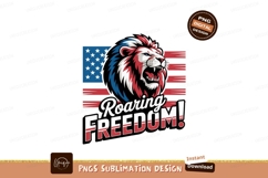 Roaring lion freedom flag stars Product Image 1