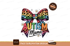 Colorful autism awareness bow with leopard print ribbon Product Image 1