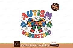 Autism awareness colorful bow puzzle pieces image Product Image 1