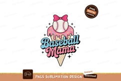 Baseball Mama Ice Cream Cone image Product Image 1