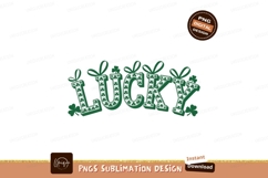 Lucky green lettering with shamrocks celebration Product Image 1