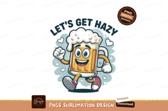 Cheerful beer mug character walking with foam and hearts Product Image 1