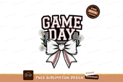 Game Day Baseball Bow Daisies image Product Image 1