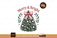 Festive Christmas Tree Decorated With Ornaments And Bow Product Image 1
