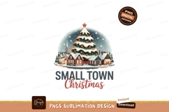 Festive village holiday scene christmas tree Product Image 1