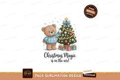 Teddy bear decorating christmas tree with presents Product Image 1