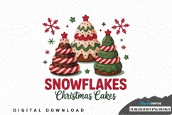 Snowflakes christmas cakes sublimation png Product Image 1
