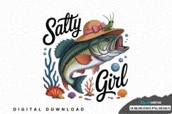 Salty girl fishing sublimation png design Product Image 1