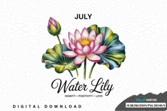 July water lily sublimation png design Product Image 1