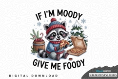 Funny winter raccoon sublimation png design Product Image 1
