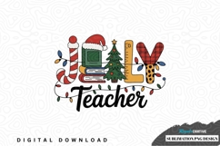 Joyful teacher christmas sublimation png design Product Image 1