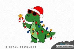 Christmas dinosaur sublimation png design Product Image 1