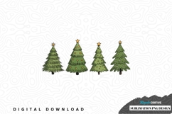 Set of four christmas tree png designs for sublimation Product Image 1