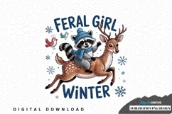 Feral girl winter sublimation png design Product Image 1