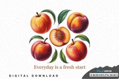 Fresh peaches sublimation png design Product Image 1