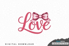 Pink love bow sublimation design Product Image 1