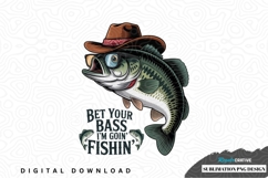 Funny fishing bass fish sublimation png design Product Image 1