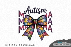 Autism awareness puzzle piece bow sublimation design Product Image 1