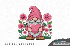 Adorable gnome holding heart sublimation png design Product Image 1