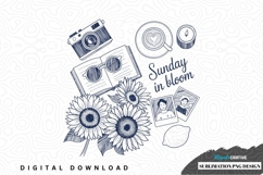 Sunday in bloom sublimation png design Product Image 1