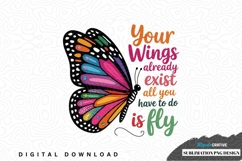 Inspirational butterfly sublimation png design Product Image 1