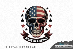 Patriotic skull sublimation png design Product Image 1