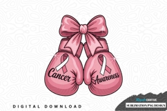 Pink boxing gloves cancer awareness sublimation design Product Image 1