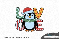 Christmas penguin love sublimation png design Product Image 1