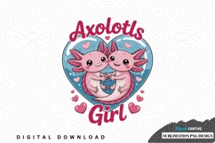 Axolotls girl sublimation png design Product Image 1