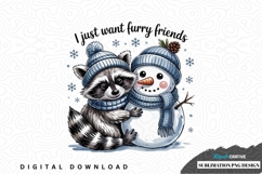 I just want furry friends sublimation png design Product Image 1