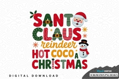 Festive santa claus and reindeer hot cocoa christmas design Product Image 1