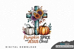 Pumpkin spice and jesus christ sublimation png design Product Image 1