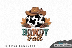 Howdy fall cowboy pumpkin sublimation design Product Image 1