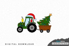 Christmas tractor with tree png design Product Image 1