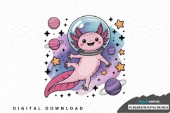 Cute axolotl astronaut sublimation png design Product Image 1