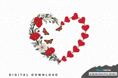 Romantic heart wreath sublimation png design Product Image 1