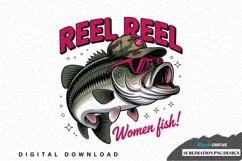Reel reel women fish sublimation png design Product Image 1