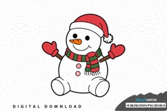 Cheerful snowman sublimation png design Product Image 1