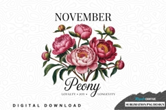 November peony bouquet sublimation png design Product Image 1