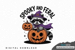 Spooky and feral halloween raccoon design Product Image 1