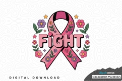 Pink ribbon fight sublimation design Product Image 1