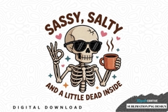 Sassy, salty skeleton sublimation png design Product Image 1
